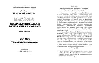 Abu Muhammad 'Ashim al-Maqdisy - Mewaspadai Sikap Ekstrim dalam Mengkafirkan [Bag Penutup].pdf